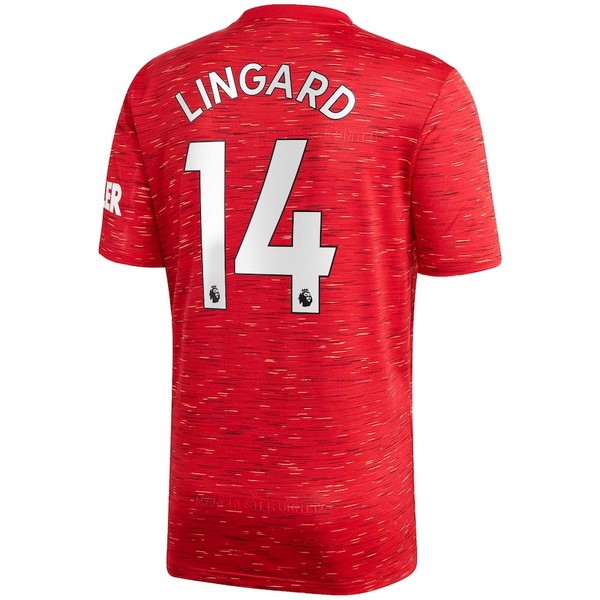 Camiseta Manchester United NO.14 Lingard Primera Equipación 2020-2021 Rojo
